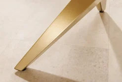 Moderner Couchtisch ART LIVING 130cm weiß Marmor Keramik champagner gold brushed