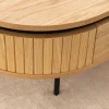 Moderner Couchtisch ATELIER 120cm natur Eiche schwarz mit zwei Schubladen
