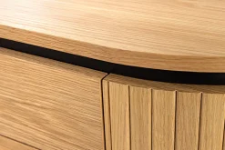 Moderner Couchtisch ATELIER 120cm natur Eiche schwarz mit zwei Schubladen