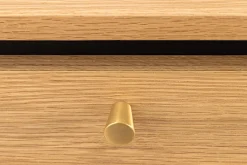 Moderner Couchtisch ATELIER 120cm natur Eiche schwarz mit zwei Schubladen