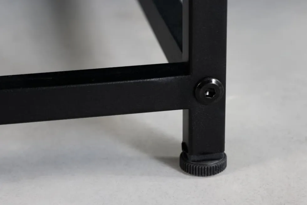 Moderner Couchtisch DURA STEEL 100cm schwarz Metall mit Ablagefach
