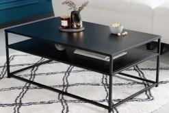 Moderner Couchtisch DURA STEEL 100cm schwarz Metall mit Ablagefach