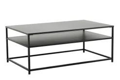 Moderner Couchtisch DURA STEEL 100cm schwarz Metall mit Ablagefach