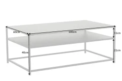 Moderner Couchtisch DURA STEEL 100cm schwarz Metall mit Ablagefach