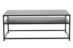 Moderner Couchtisch DURA STEEL 100cm schwarz Metall mit Ablagefach