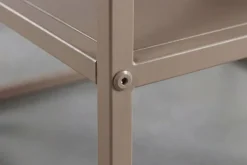 Moderner Couchtisch DURA STEEL 70cm greige Metall mit Ablagefach