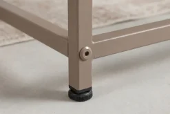 Moderner Couchtisch DURA STEEL 70cm greige Metall mit Ablagefach