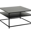 Moderner Couchtisch DURA STEEL 70cm schwarz Metall mit Ablagefach