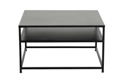Moderner Couchtisch DURA STEEL 70cm schwarz Metall mit Ablagefach