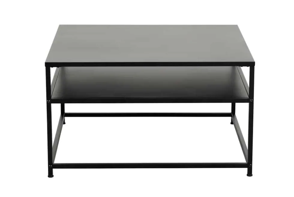 Moderner Couchtisch DURA STEEL 70cm schwarz Metall mit Ablagefach