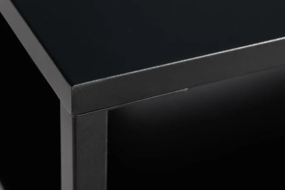 Moderner Couchtisch DURA STEEL 70cm schwarz Metall mit Ablagefach