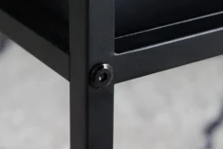 Moderner Couchtisch DURA STEEL 70cm schwarz Metall mit Ablagefach