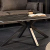 Moderner Couchtisch GALAXIE 100cm Aurora Oro schwarz gold sand Keramik