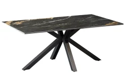 Moderner Couchtisch GALAXIE 100cm Aurora Oro schwarz gold sand Keramik