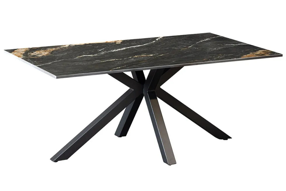 Moderner Couchtisch GALAXIE 100cm Aurora Oro schwarz gold sand Keramik