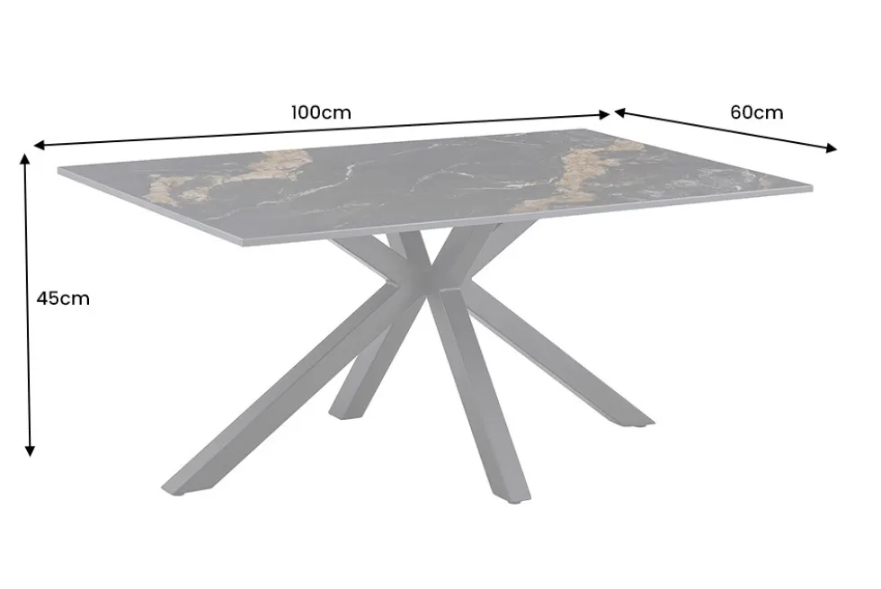 Moderner Couchtisch GALAXIE 100cm Aurora Oro schwarz gold sand Keramik