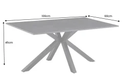 Moderner Couchtisch GALAXIE 100cm anthrazit Keramik schwarz Metall Sterngestell