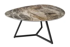 Moderner Couchtisch MARVELOUS 90cm taupe Marmor Keramik made in Italy
