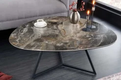 Moderner Couchtisch MARVELOUS 90cm taupe Marmor Keramik made in Italy
