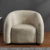Moderner Design Sessel VOGUE 95cm beige Samt mit Armlehnen und Nosagfederung