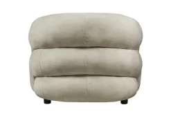 Moderner Design Sessel VOGUE 95cm beige Samt mit Armlehnen und Nosagfederung