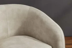 Moderner Design Sessel VOGUE 95cm beige Samt mit Armlehnen und Nosagfederung