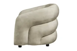Moderner Design Sessel VOGUE 95cm beige Samt mit Armlehnen und Nosagfederung