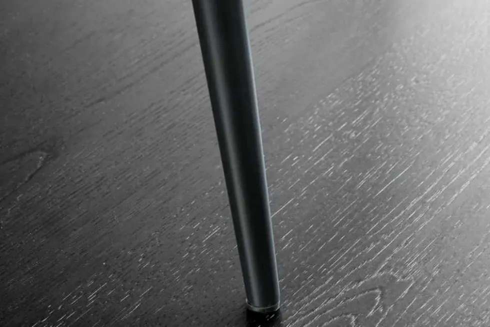Moderner Design Stuhl TRES CHIC grau Cord schwarze Metallbeine Esszimmer
