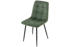 Moderner Design Stuhl TRES CHIC grün Cord schwarze Metallbeine Esszimmer