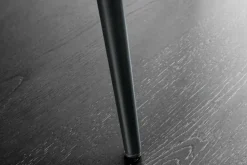 Moderner Design Stuhl TRES CHIC grau Chenille Cremona schwarze Metallbeine