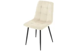 Moderner Design Stuhl TRES CHIC beige Cord schwarze Metallbeine Esszimmer