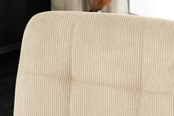 Moderner Design Stuhl TRES CHIC beige Cord schwarze Metallbeine Esszimmer