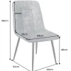 Moderner Design Stuhl TRES CHIC champagner greige Chenille Cremona schwarze Metallbeine