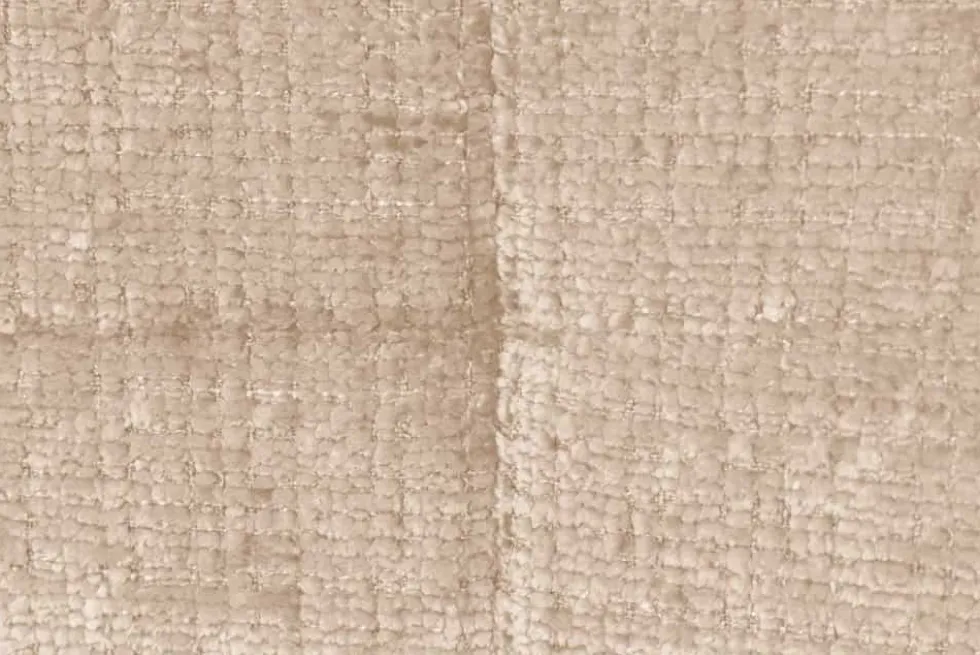 Moderner Design Stuhl TRES CHIC champagner greige Chenille Cremona schwarze Metallbeine