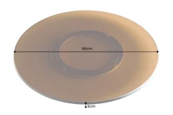 Moderner Drehteller 50cm bernstein Glas 360° drehbare Servierplatte
