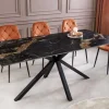 Moderner Esstisch GALAXIE 160cm Aurora Oro schwarz gold sand Keramik