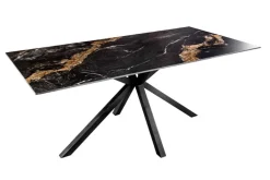 Moderner Esstisch GALAXIE 160cm Aurora Oro schwarz gold sand Keramik