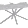 Moderner Esstisch GALAXIE 160cm weiß Keramik Marmor-Design glänzend Metallgestell schwarz
