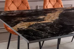 Moderner Esstisch GALAXIE 180cm Aurora Oro schwarz gold sand Keramik