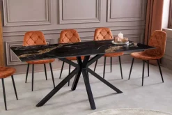 Moderner Esstisch GALAXIE 180cm Aurora Oro schwarz gold sand Keramik