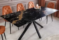 Moderner Esstisch GALAXIE 180cm Aurora Oro schwarz gold sand Keramik