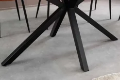 Moderner Esstisch GALAXIE 180cm weiß Keramik schwarz Metall Sterngestell