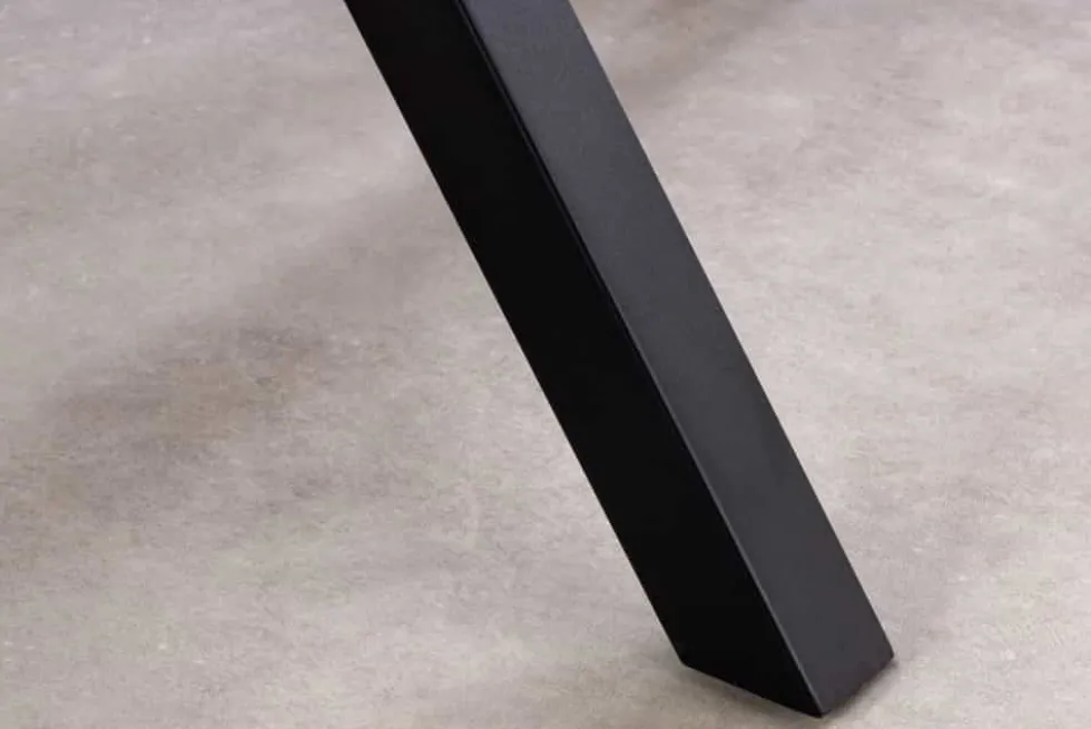 Moderner Esstisch GALAXIE 180cm weiß Keramik schwarz Metall Sterngestell