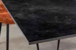 Moderner Esstisch GALAXIE 180cm anthrazit Keramik schwarz Metall Sterngestell