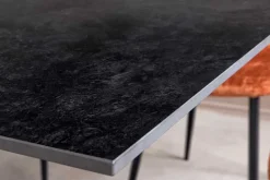 Moderner Esstisch GALAXIE 180cm anthrazit Keramik schwarz Metall Sterngestell