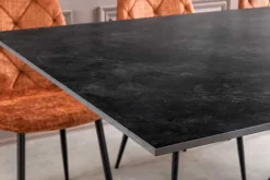 Moderner Esstisch GALAXIE 180cm anthrazit Keramik schwarz Metall Sterngestell