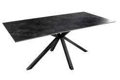 Moderner Esstisch GALAXIE 180cm anthrazit Keramik schwarz Metall Sterngestell