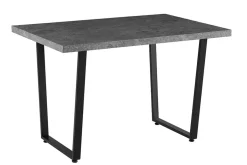 Moderner Esstisch LOFT 120cm grau Beton-Design schwarze Metallbeine Kufengestell