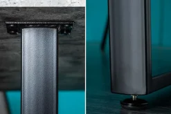 Moderner Esstisch LOFT 120cm grau Beton-Design schwarze Metallbeine Kufengestell