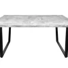 Moderner Esstisch LOFT 160cm grau Beton-Design schwarze Metallbeine Kufengestell Industrial